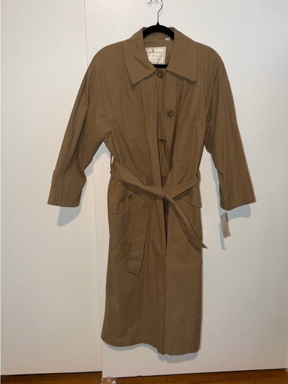 New Towne from London Fog Vintage Desert Belted Trench Coat Size 8 Petite - Picture 7 of 9